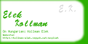 elek kollman business card